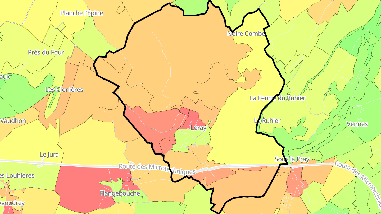 Carte des prix de l'immobilier Loray