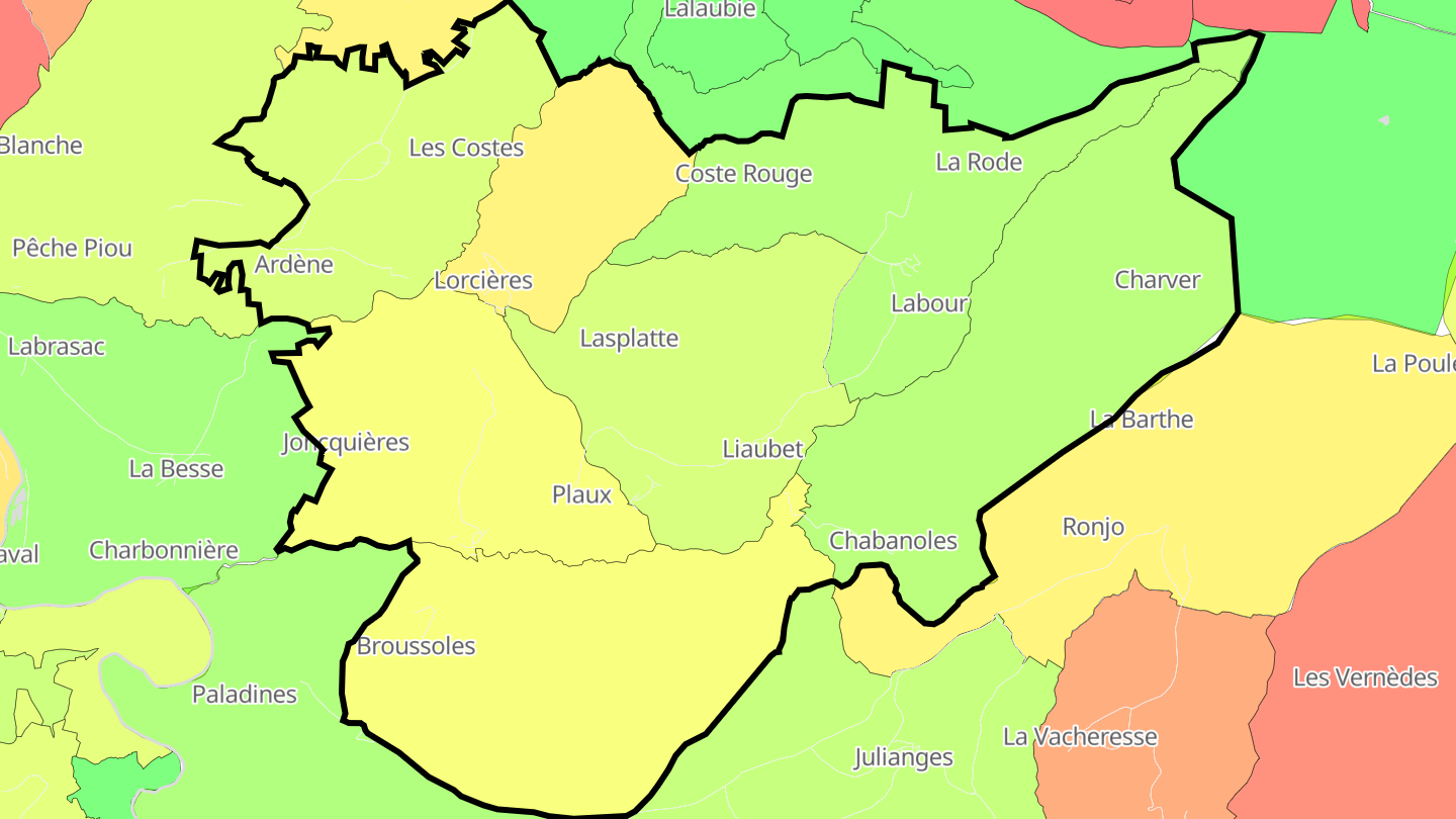 Carte des prix de l'immobilier Lorcières