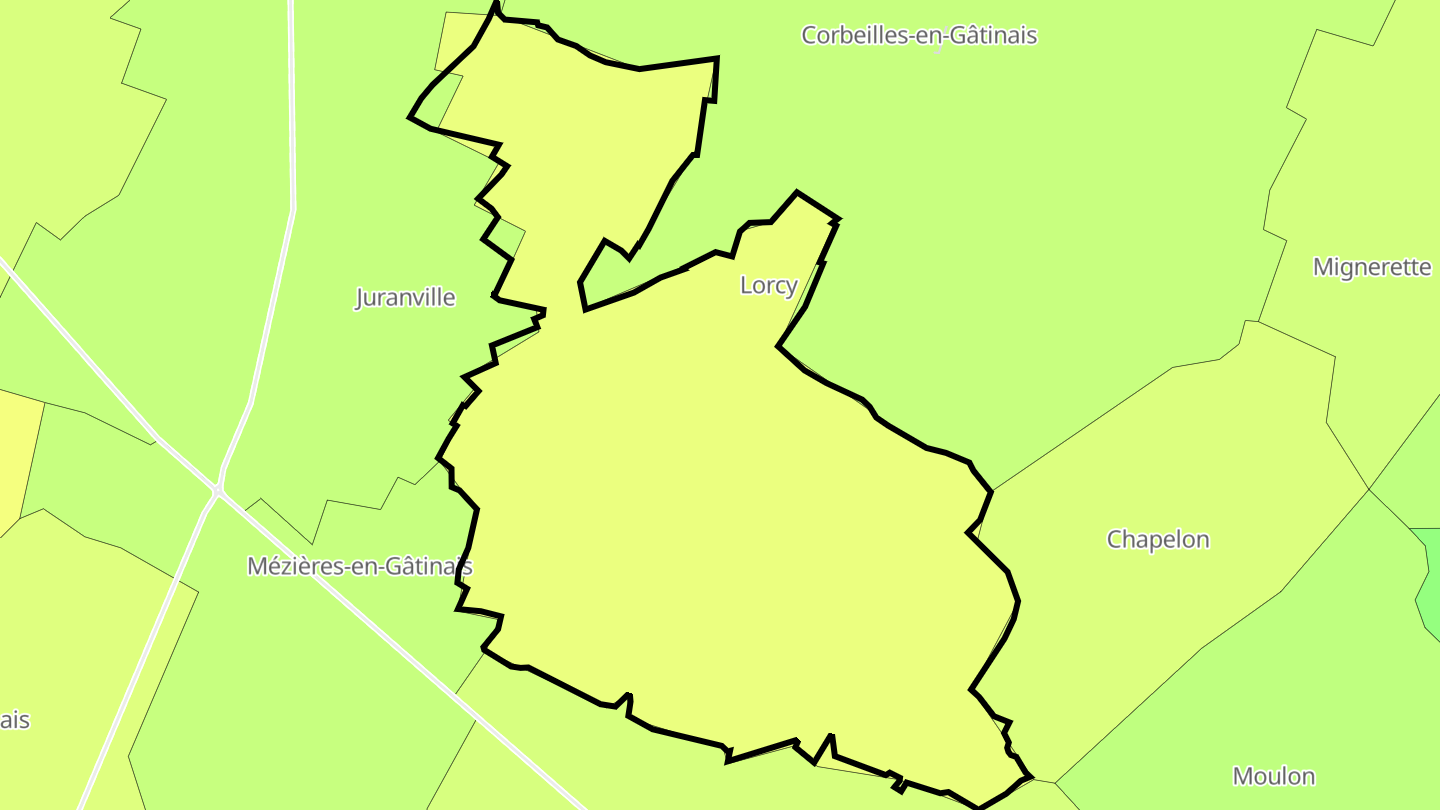 Carte des prix de l'immobilier Lorcy