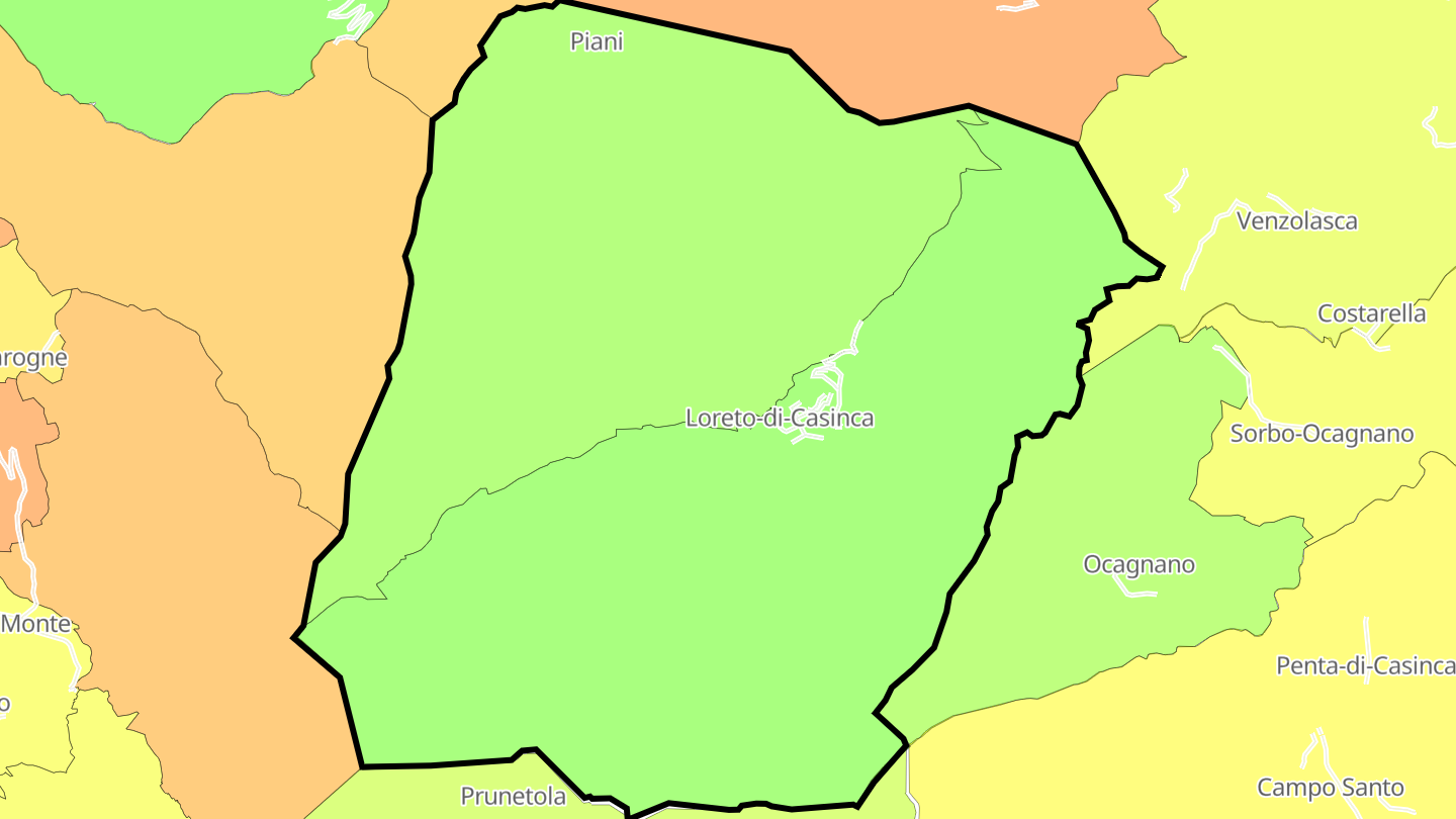 Carte des prix de l'immobilier Loreto-di-Casinca