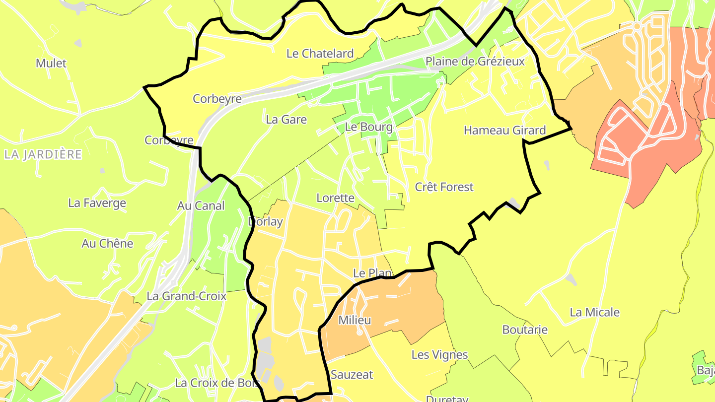 Carte des prix de l'immobilier Lorette
