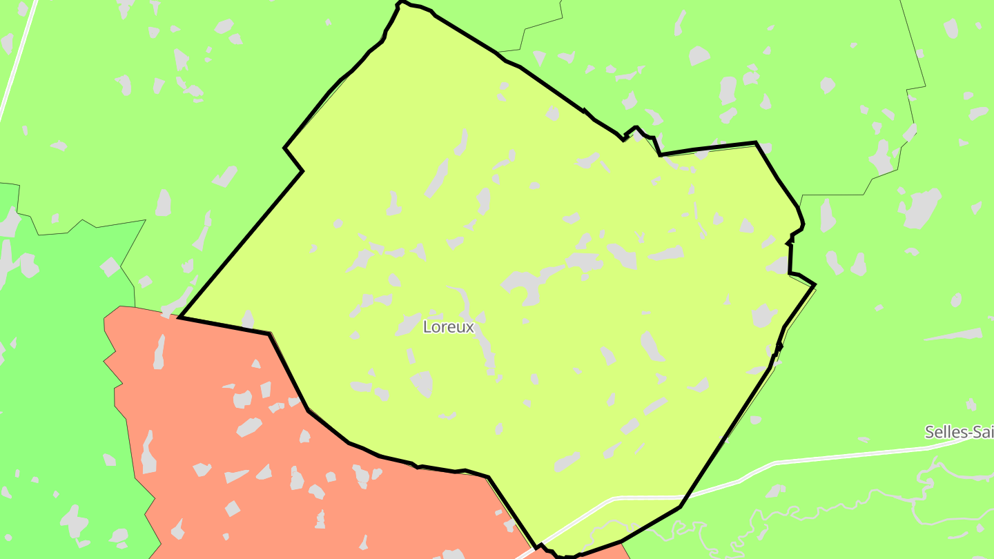 Carte des prix de l'immobilier Loreux