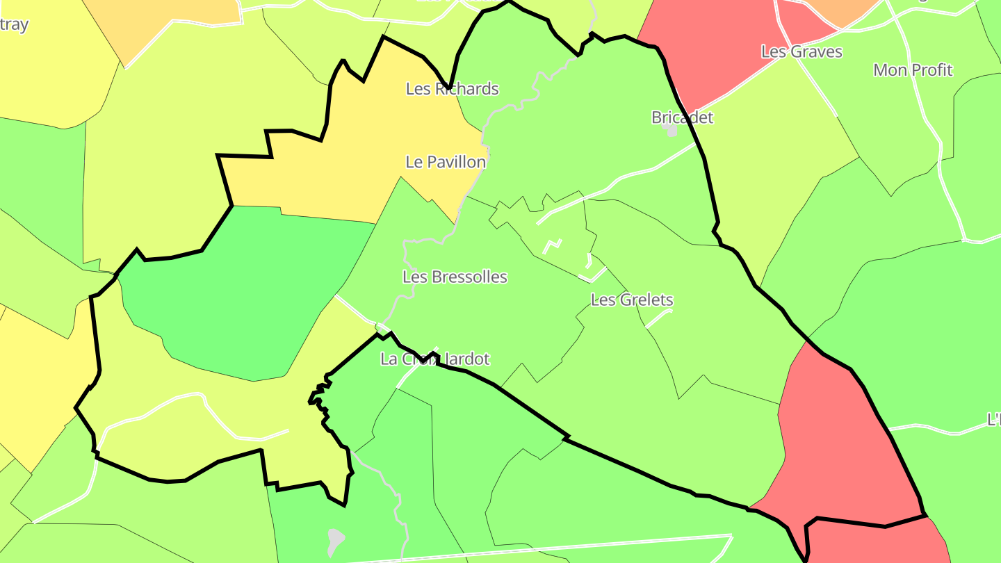 Carte des prix de l'immobilier Loriges