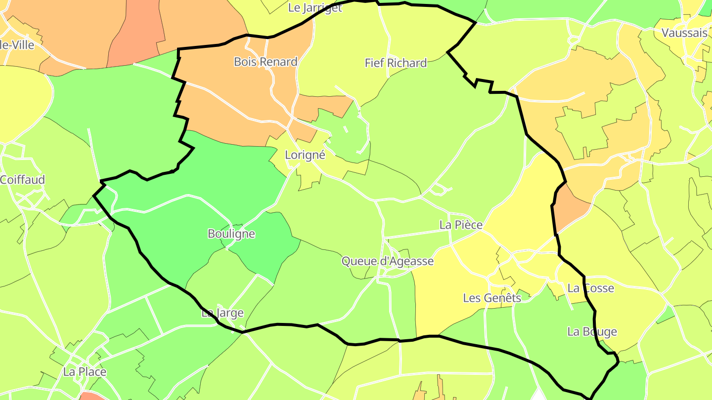 Carte des prix de l'immobilier Lorigné