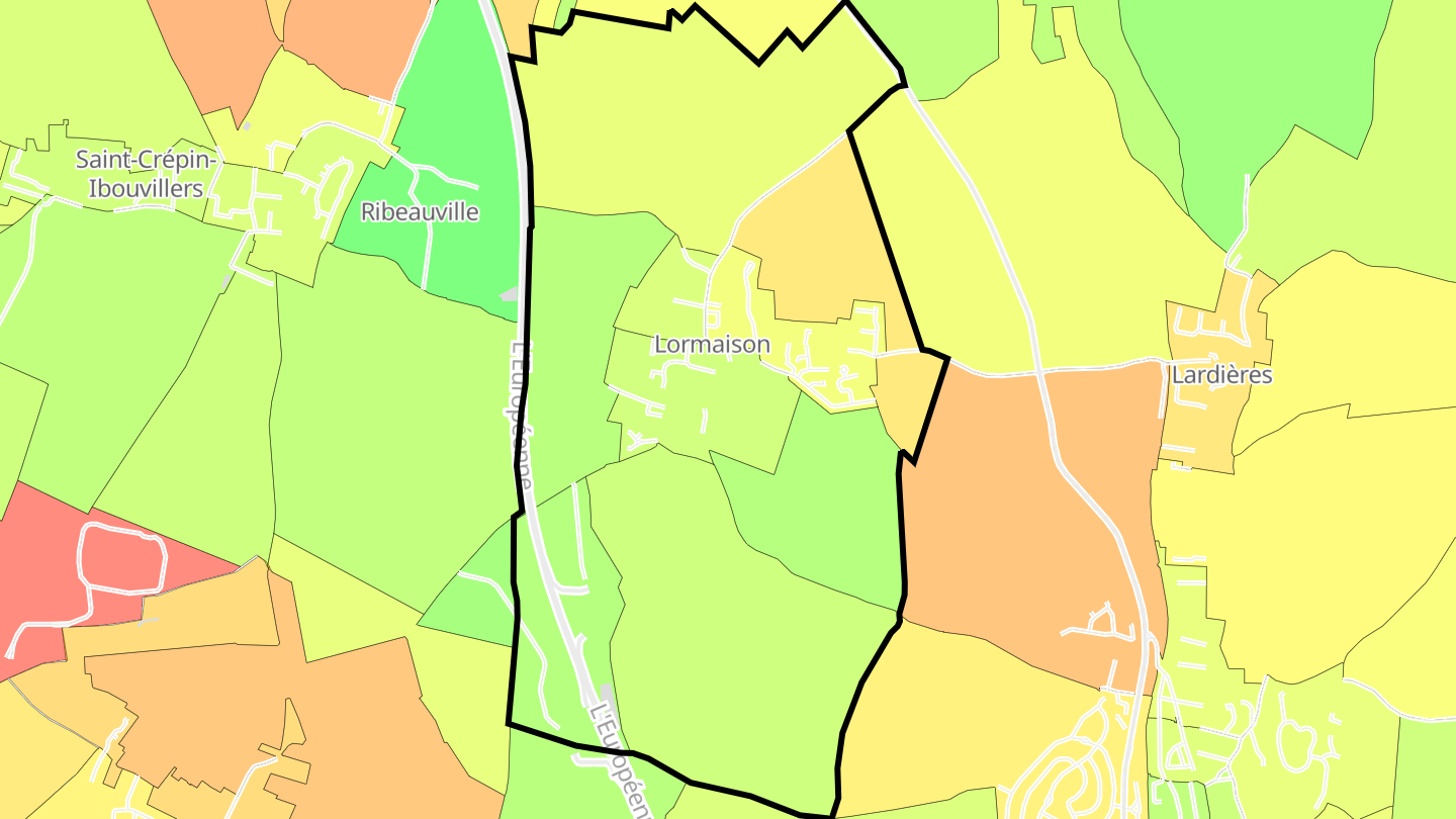Carte des prix de l'immobilier Lormaison