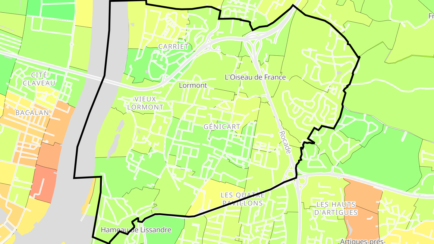 Carte des prix de l'immobilier Lormont