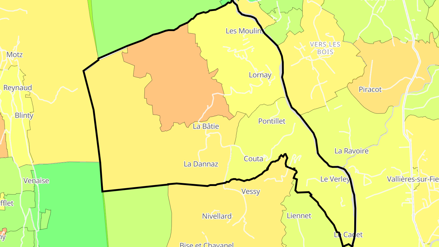 Carte des prix de l'immobilier Lornay