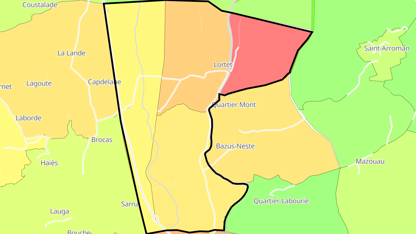 Carte des prix de l'immobilier Lortet