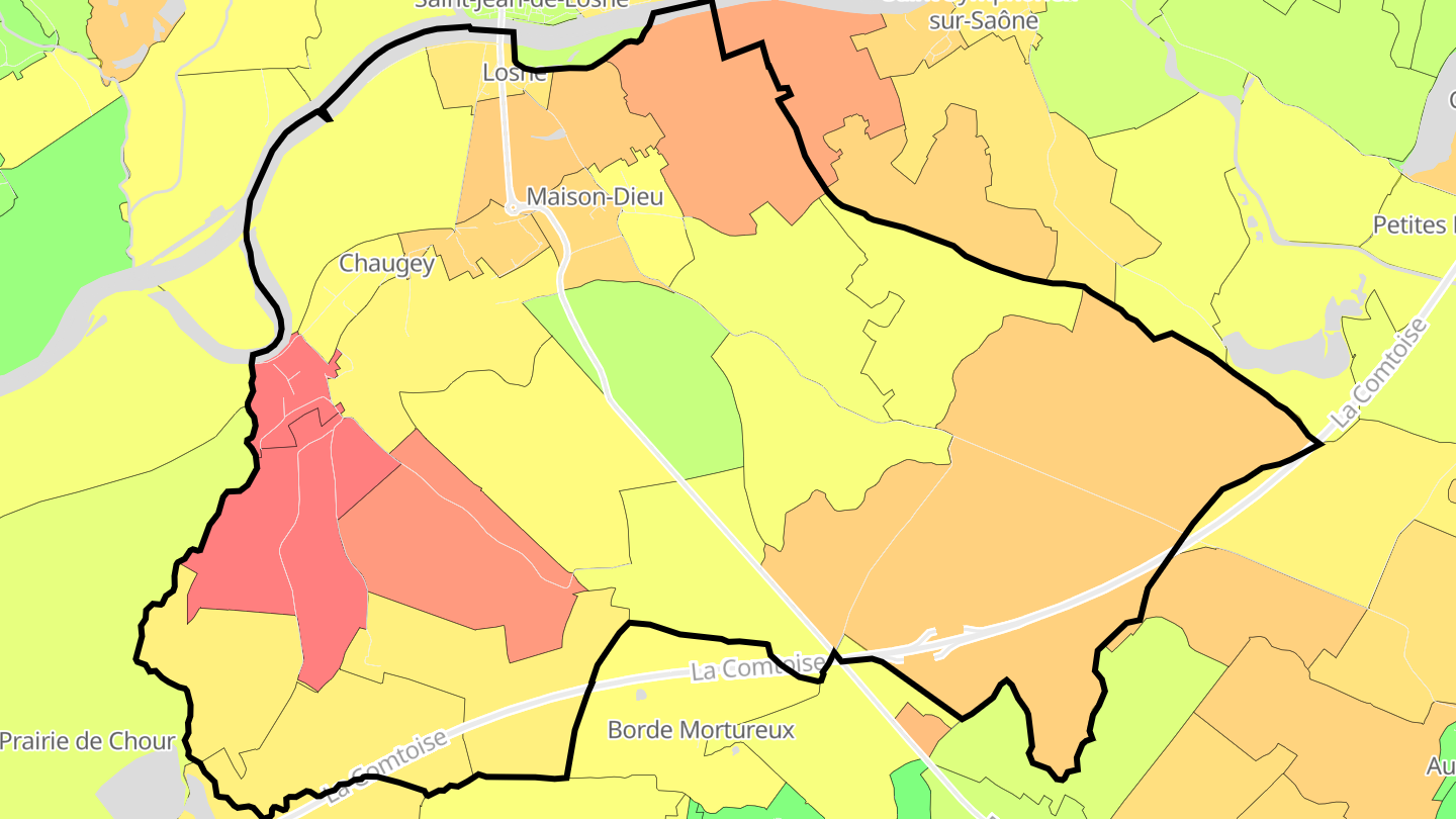 Carte des prix de l'immobilier Losne