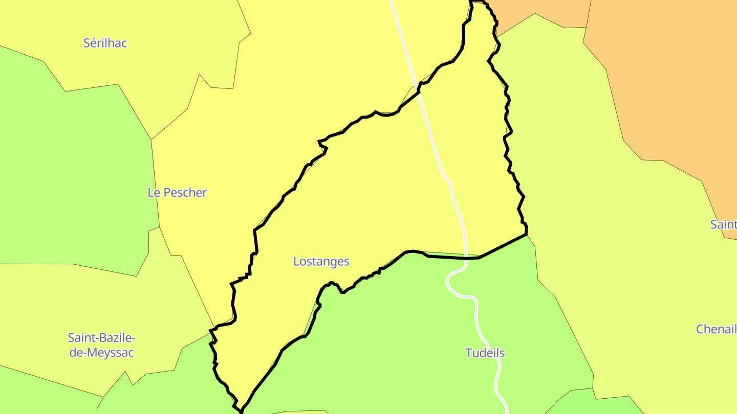 Carte des prix de l'immobilier Lostanges