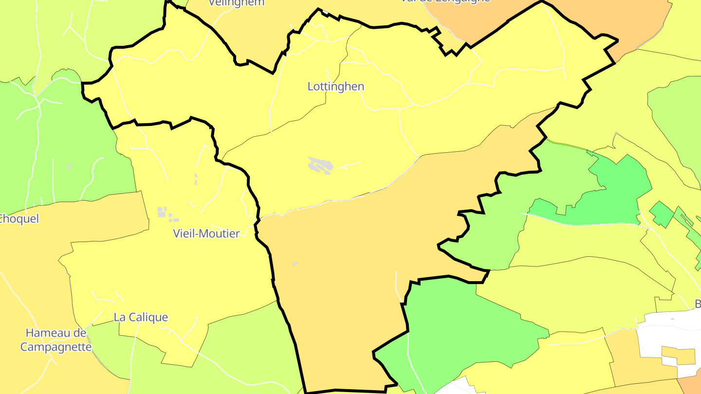 Carte des prix de l'immobilier Lottinghen