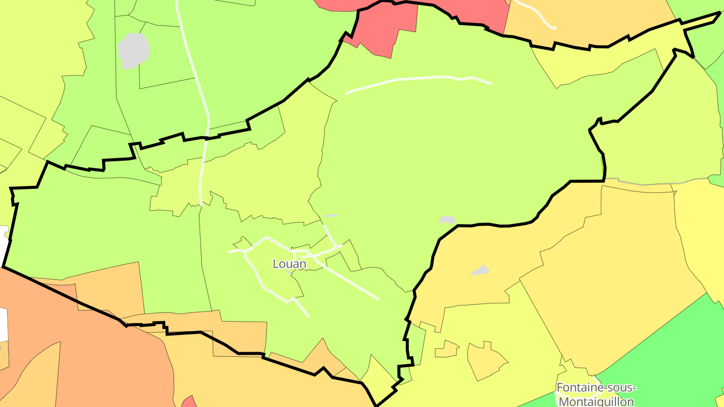 Carte des prix de l'immobilier Louan