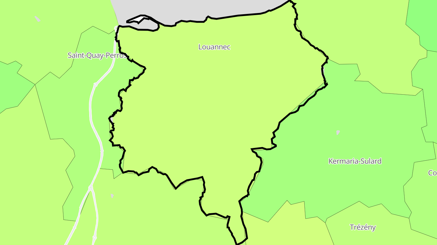 Carte des prix de l'immobilier Louannec