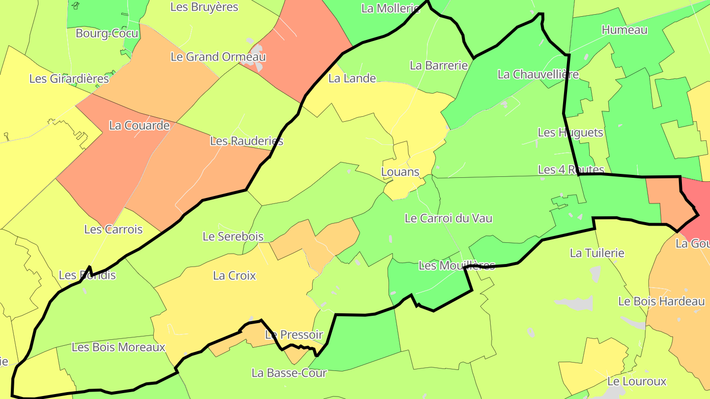 Carte des prix de l'immobilier Louans