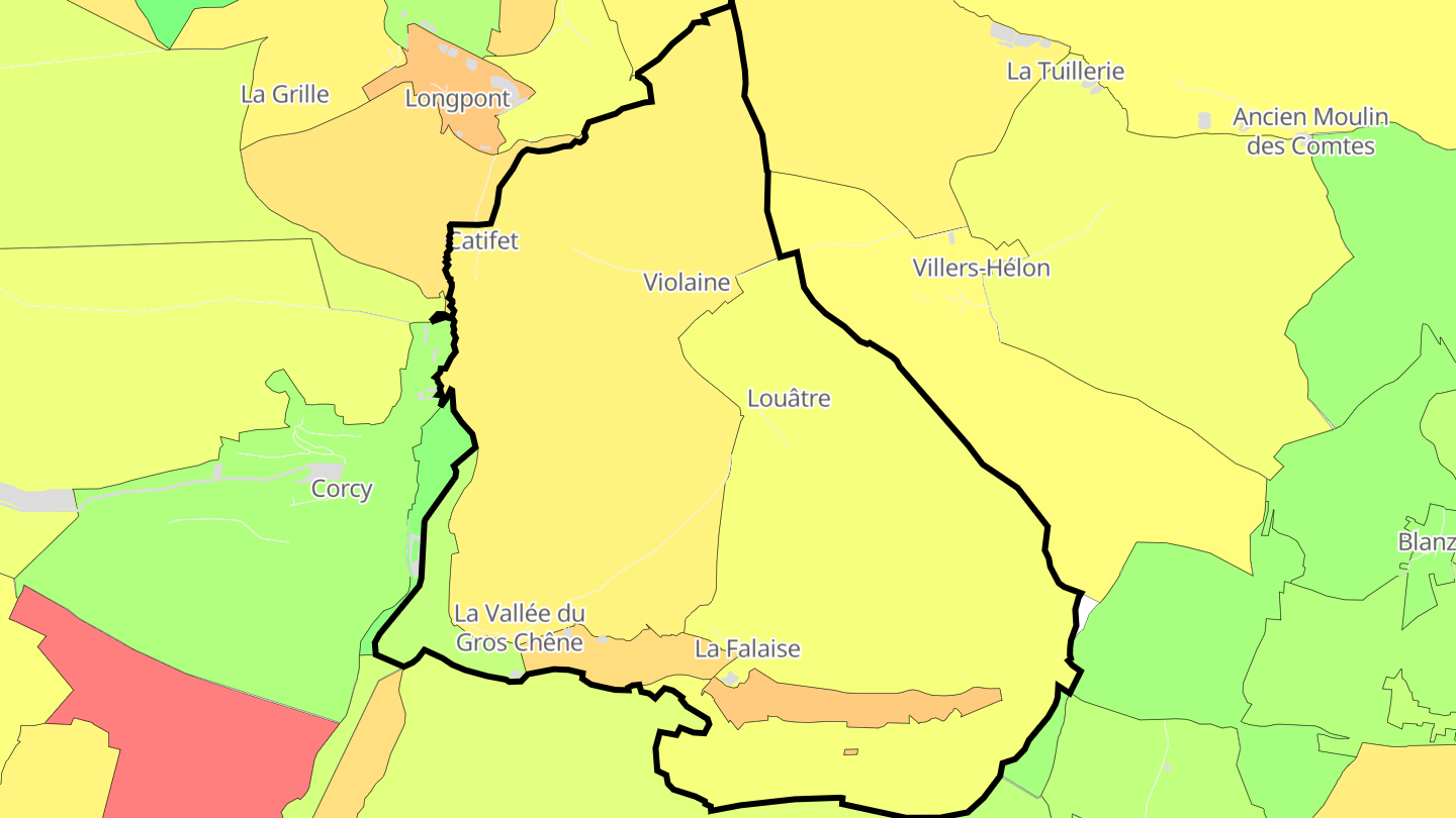 Carte des prix de l'immobilier Louâtre