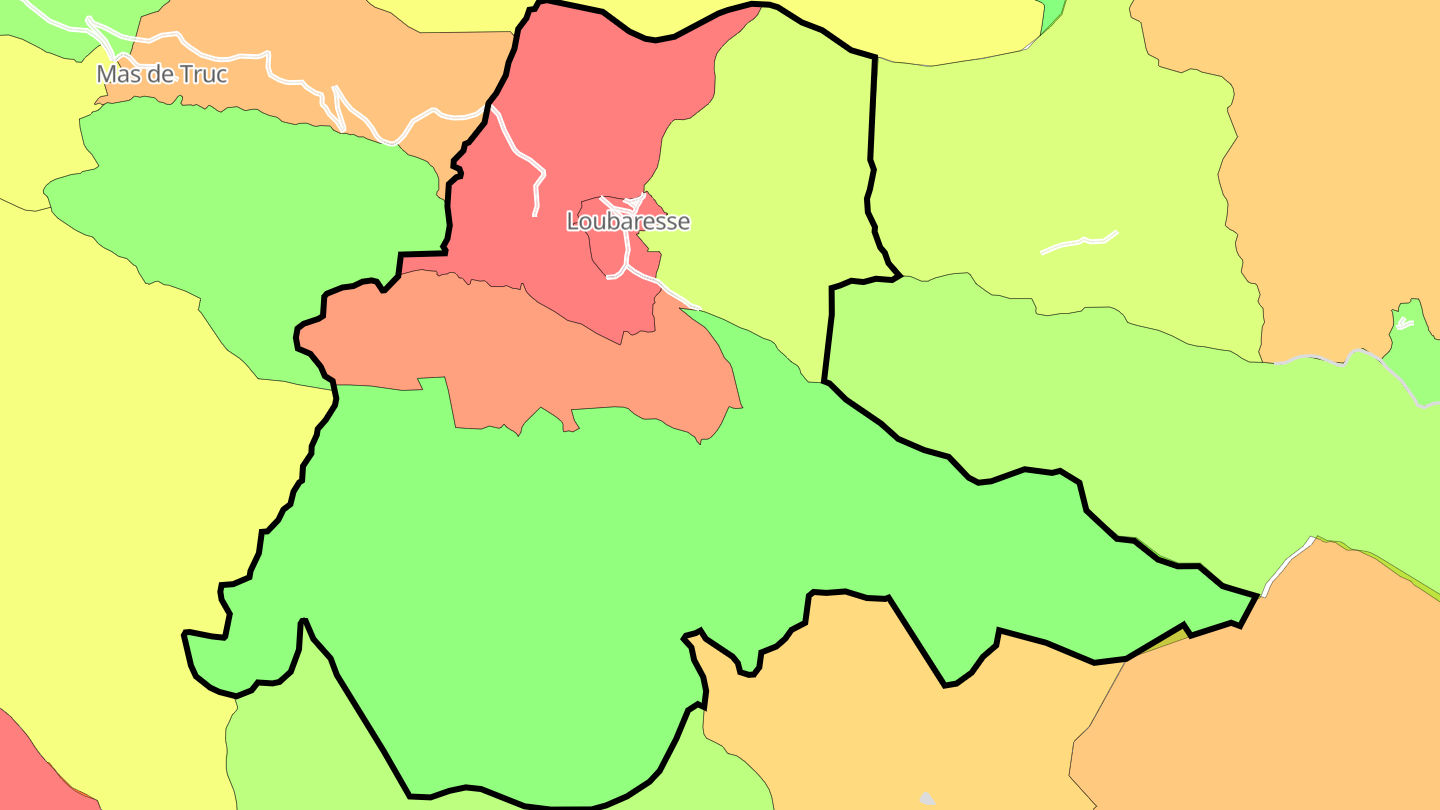 Carte des prix de l'immobilier Loubaresse