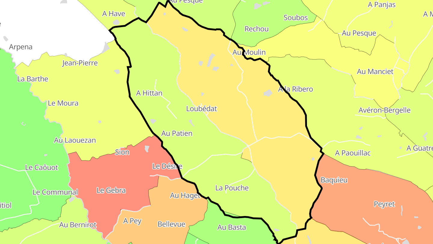 Carte des prix de l'immobilier Loubédat