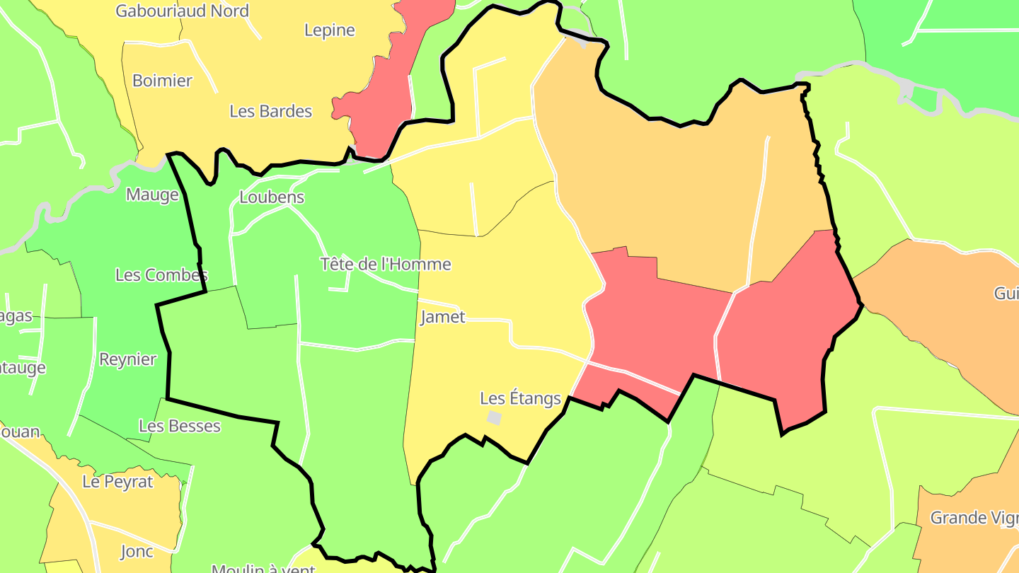 Carte des prix de l'immobilier Loubens