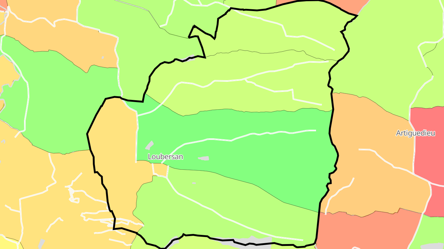 Carte des prix de l'immobilier Loubersan