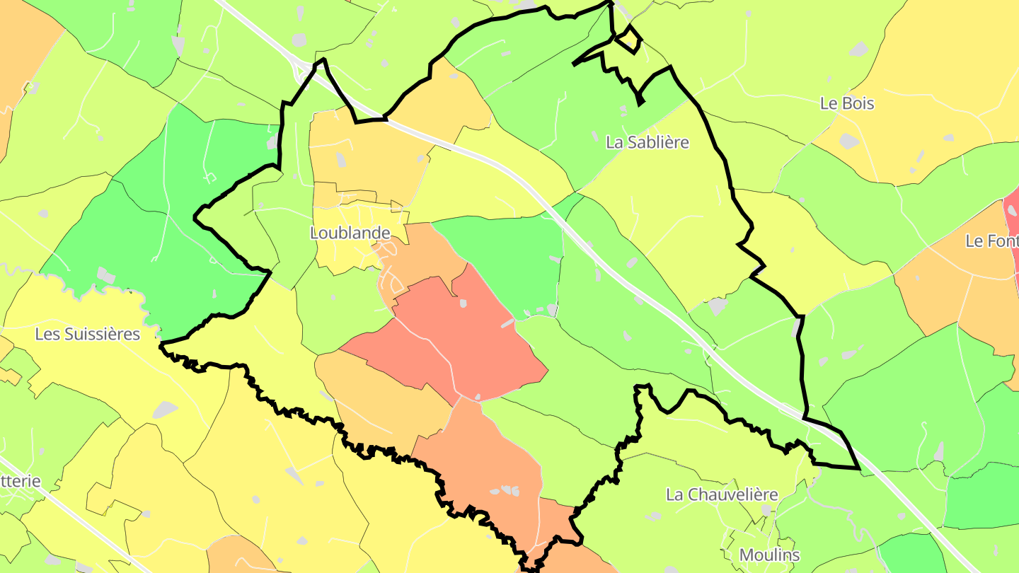 Carte des prix de l'immobilier Loublande