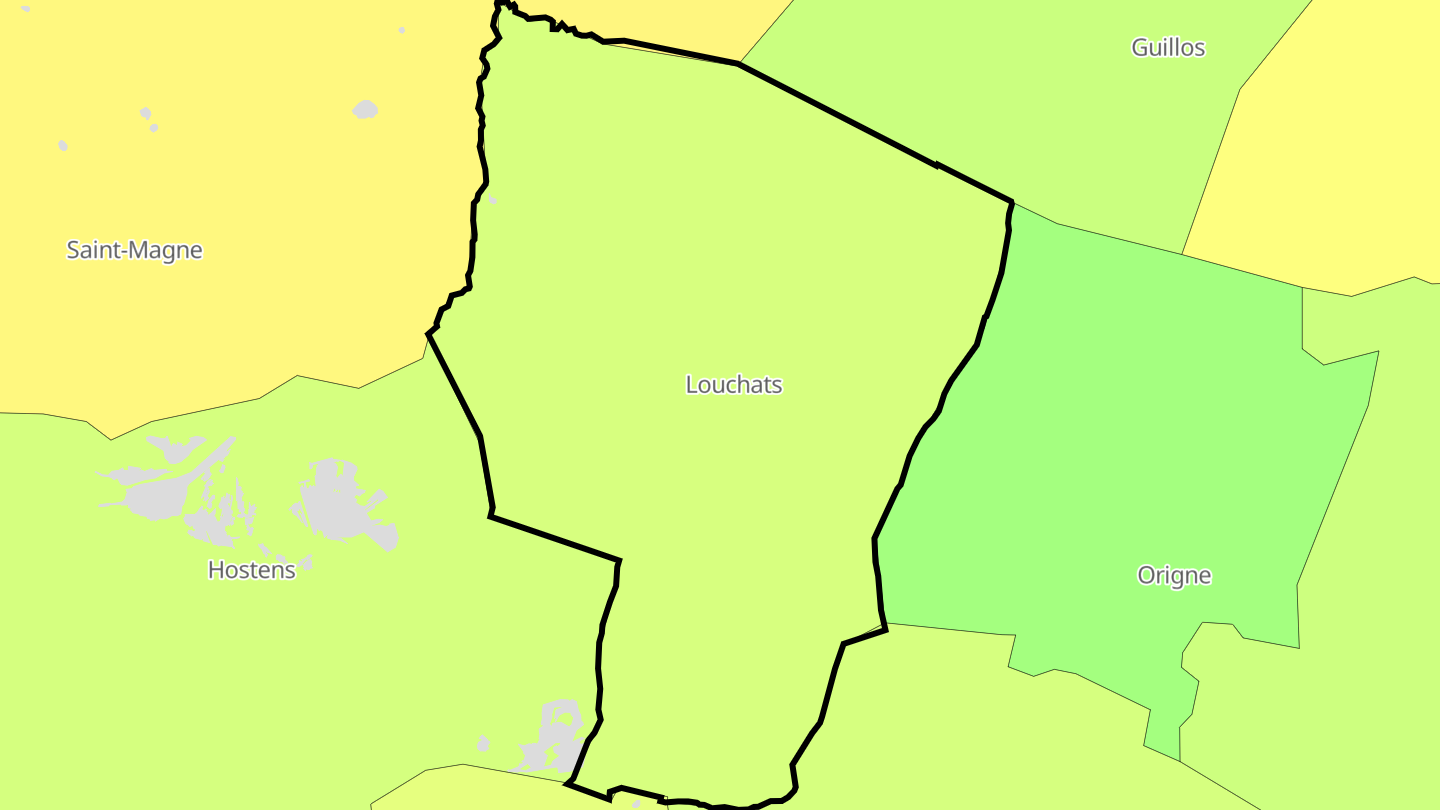 Carte des prix de l'immobilier Louchats