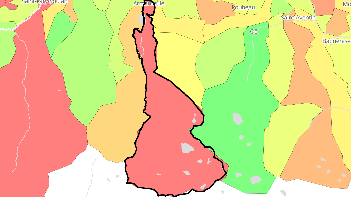 Carte des prix de l'immobilier Loudenvielle