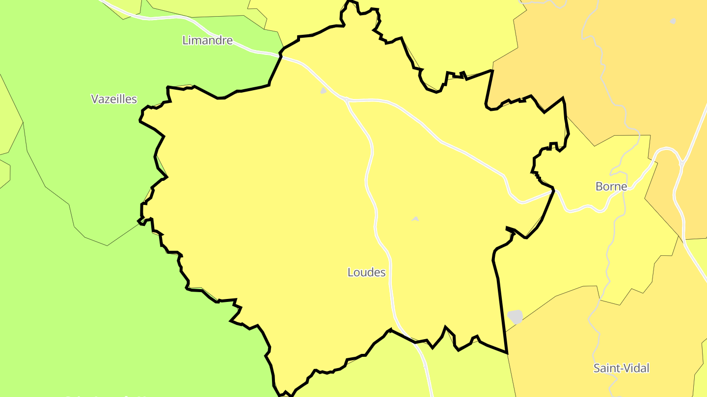 Carte des prix de l'immobilier Loudes