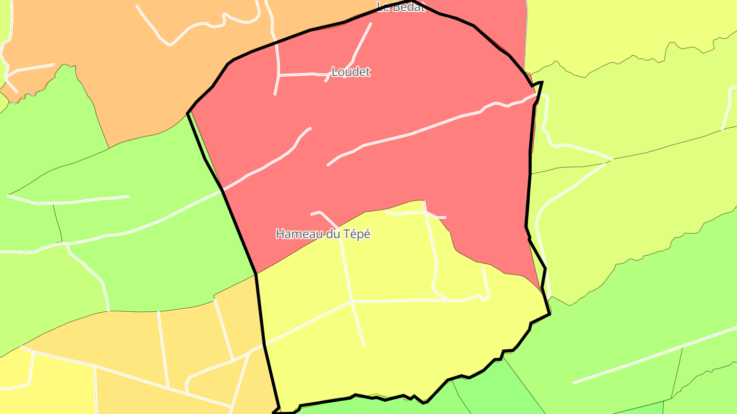 Carte des prix de l'immobilier Loudet