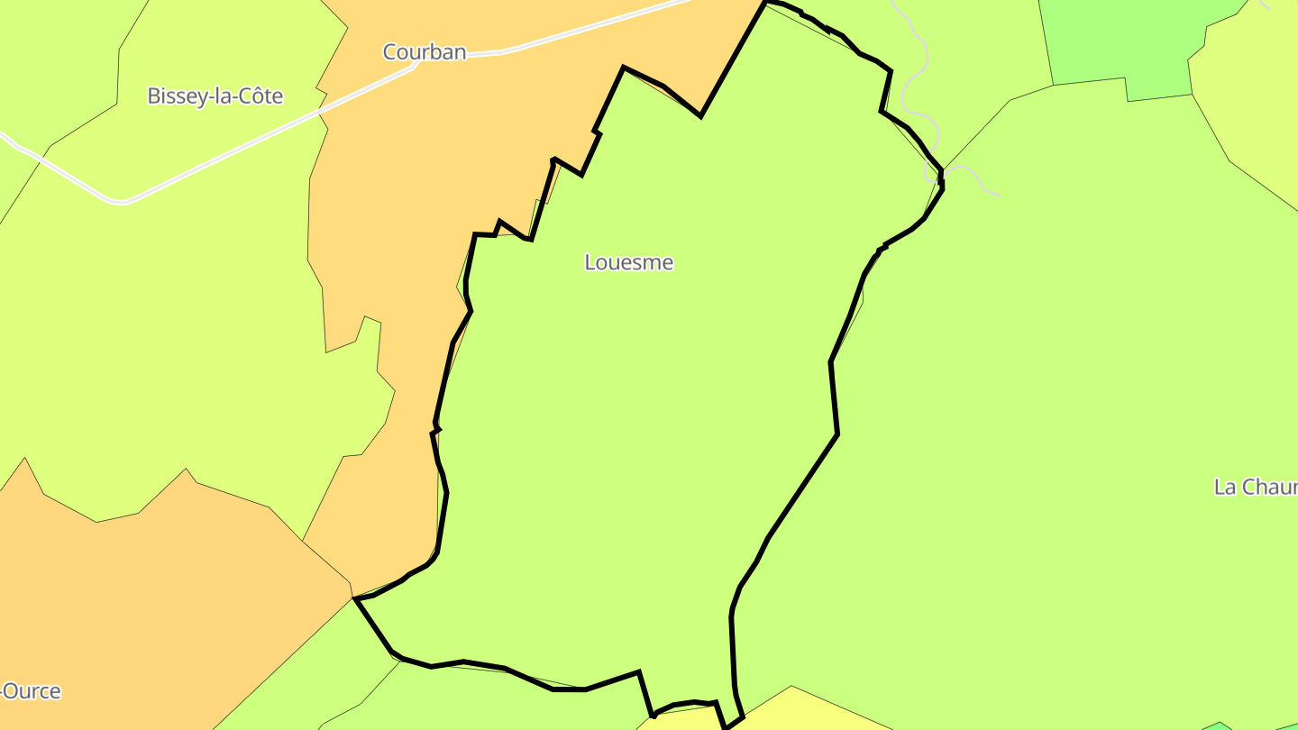 Carte des prix de l'immobilier Louesme
