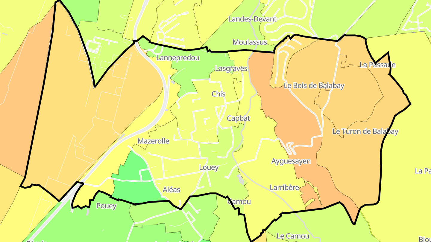 Carte des prix de l'immobilier Louey
