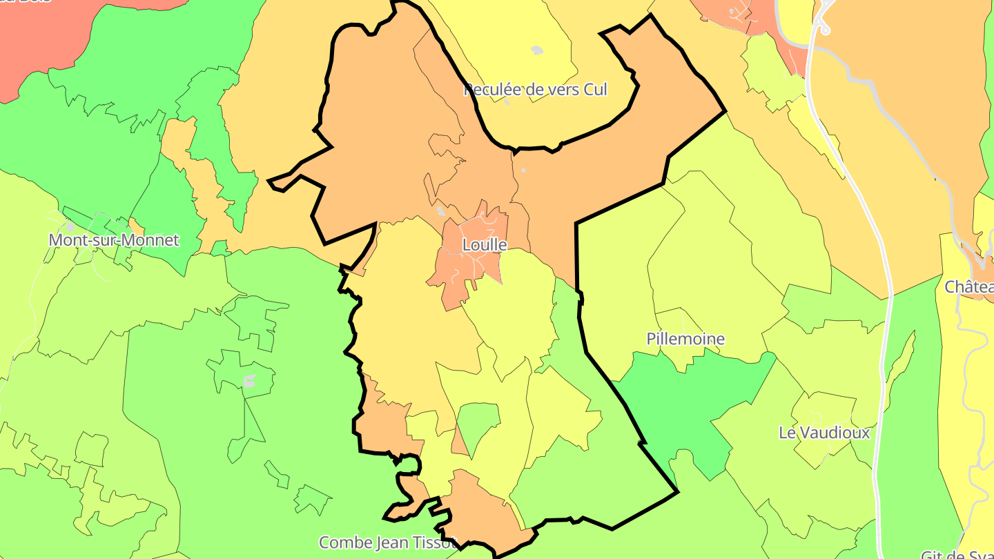 Carte des prix de l'immobilier Loulle