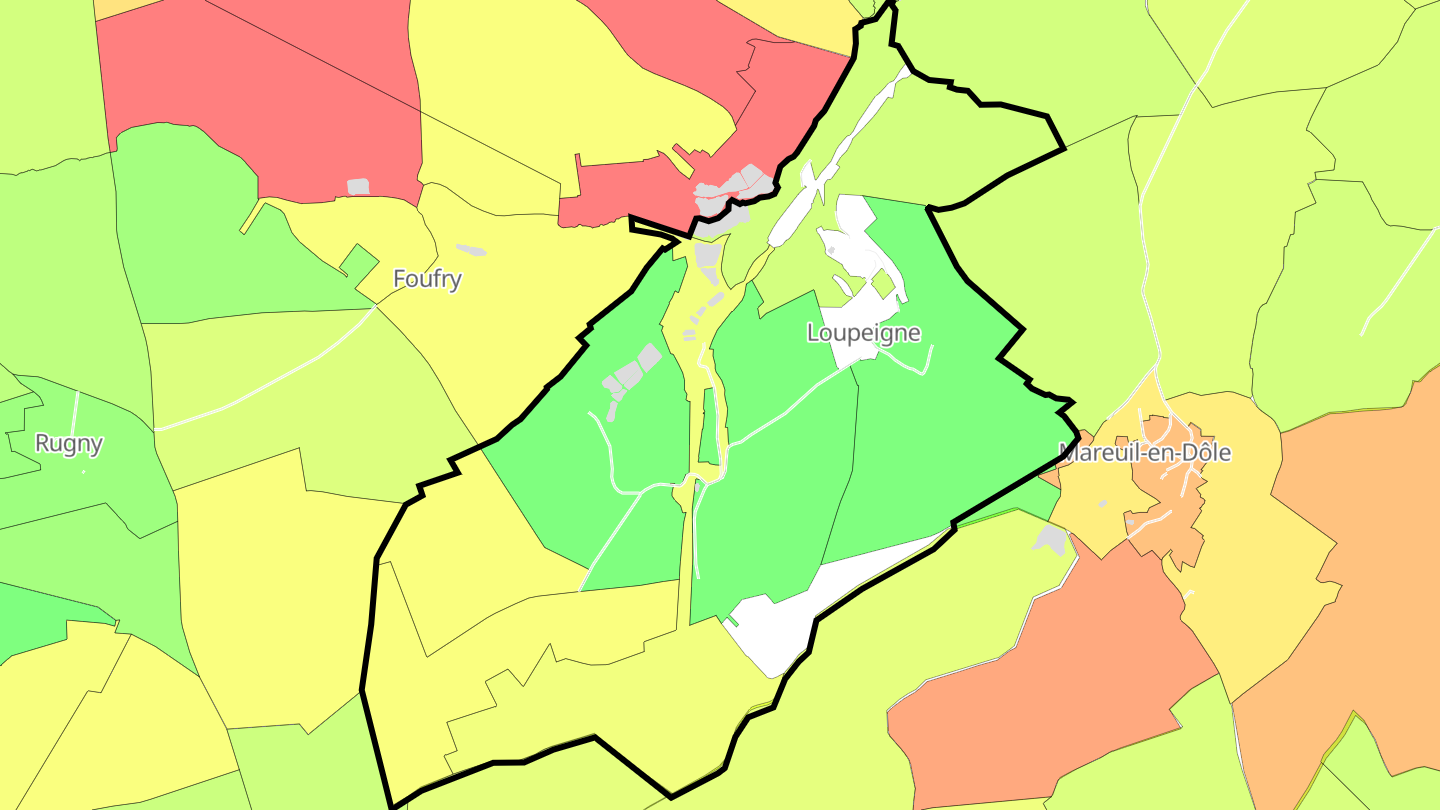 Carte des prix de l'immobilier Loupeigne