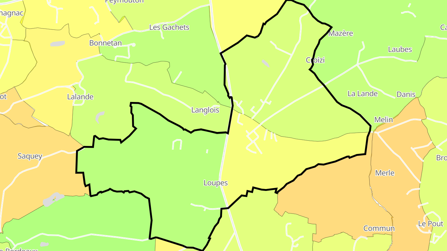 Carte des prix de l'immobilier Loupes
