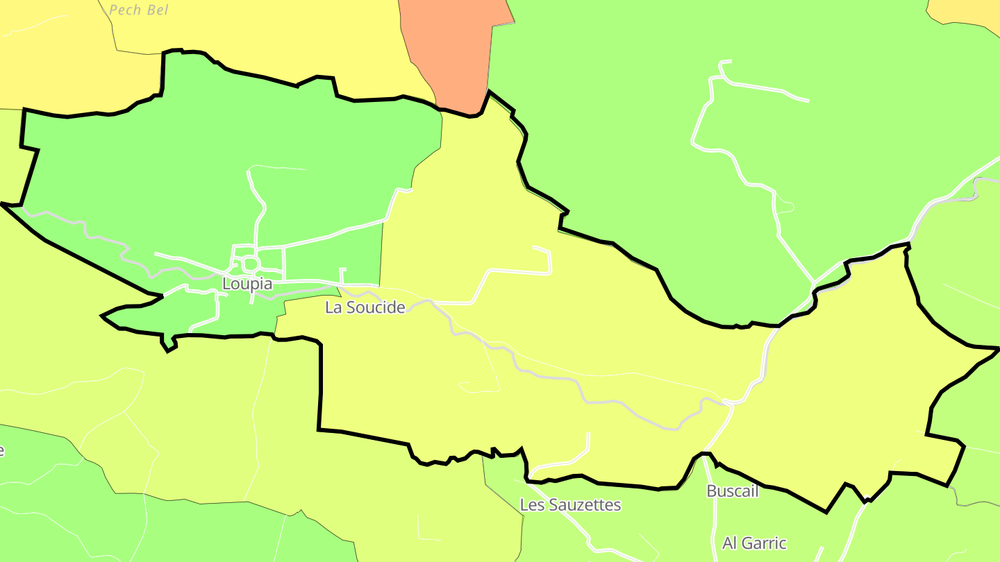 Carte des prix de l'immobilier Loupia