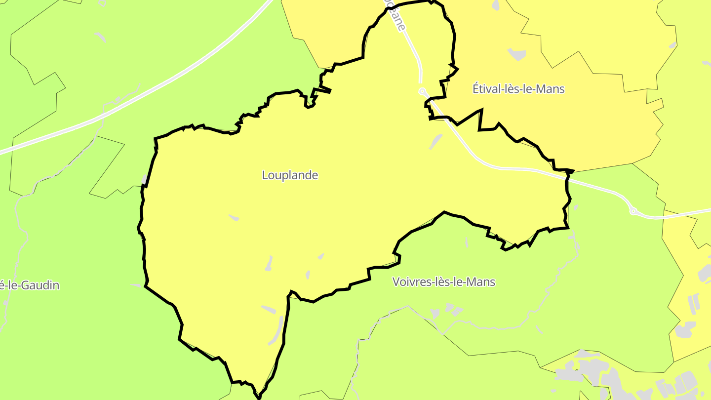 Carte des prix de l'immobilier Louplande