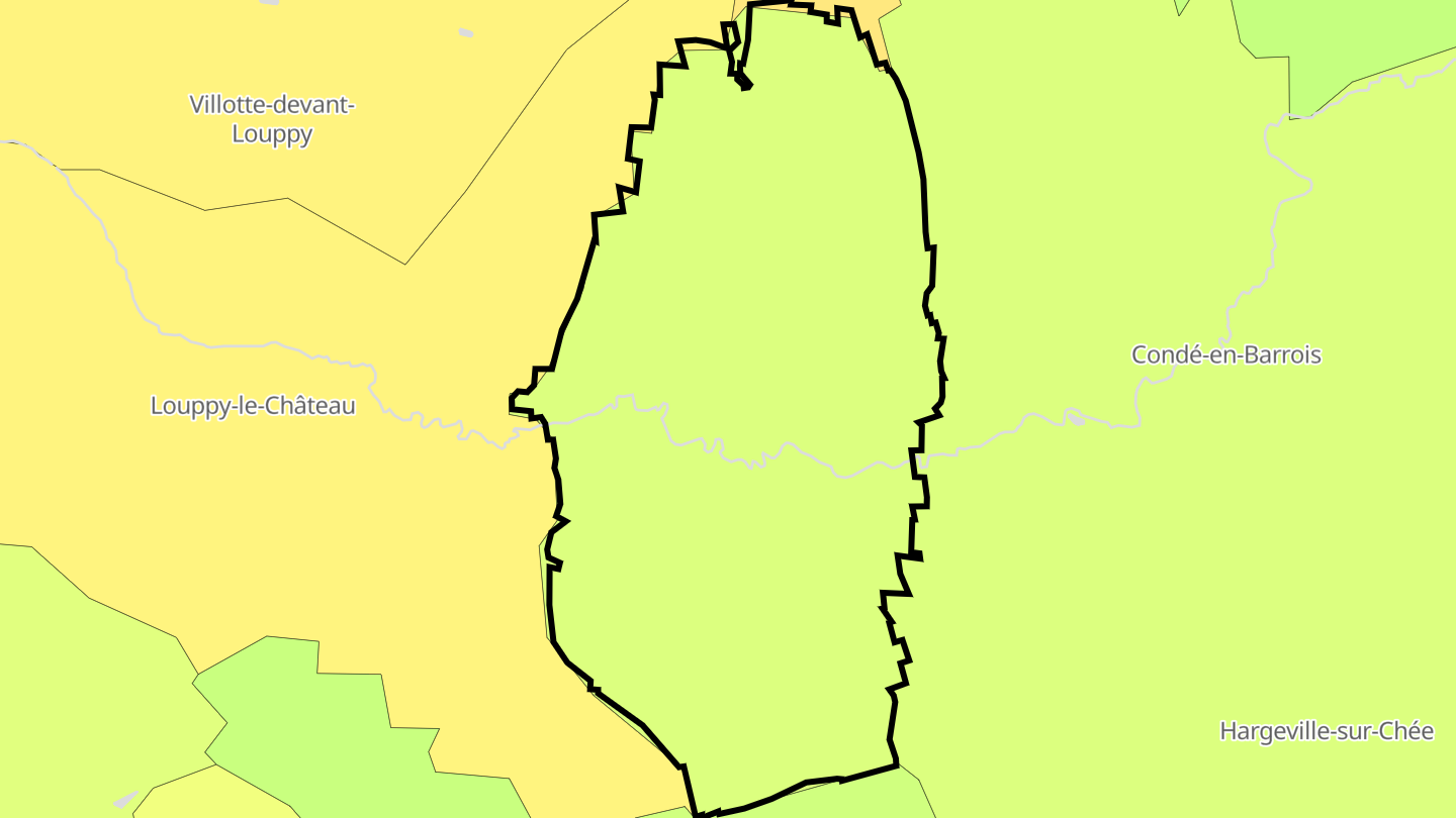 Carte des prix de l'immobilier Louppy-sur-Chée