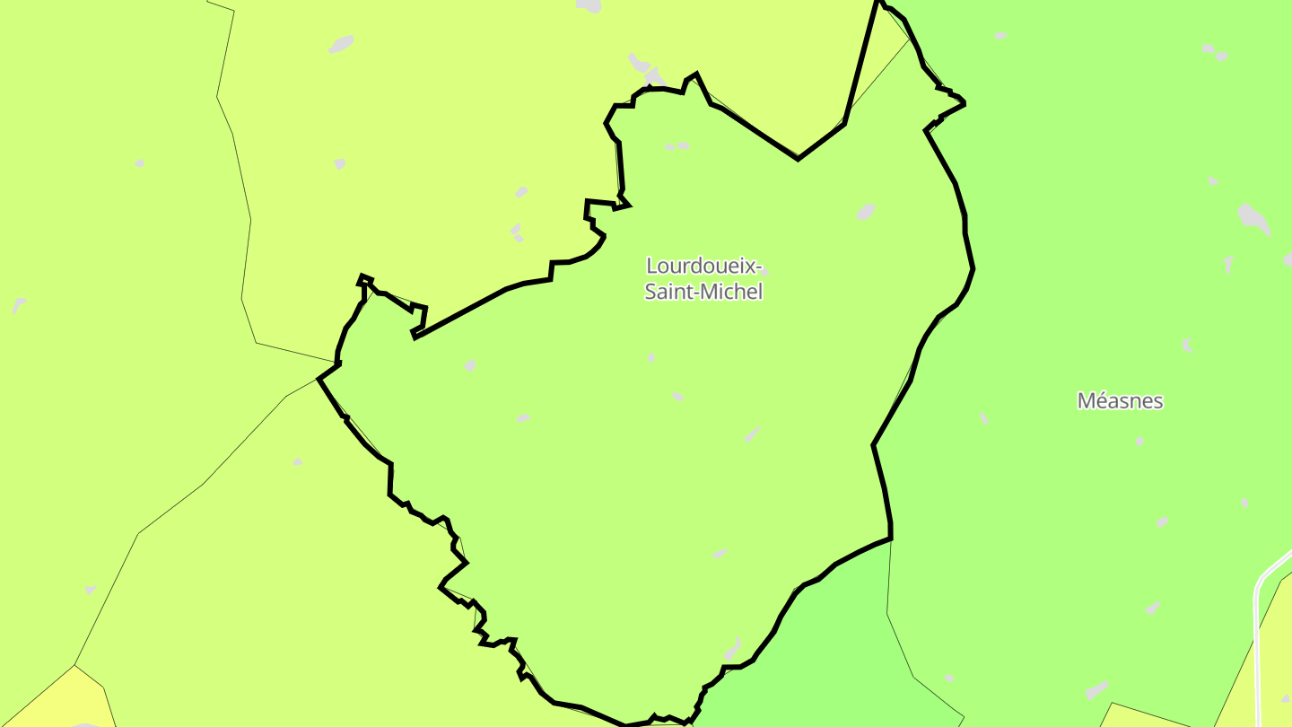 Carte des prix de l'immobilier Lourdoueix-Saint-Michel