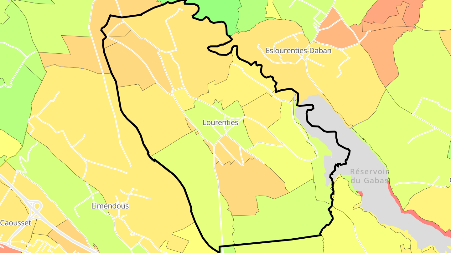Carte des prix de l'immobilier Lourenties