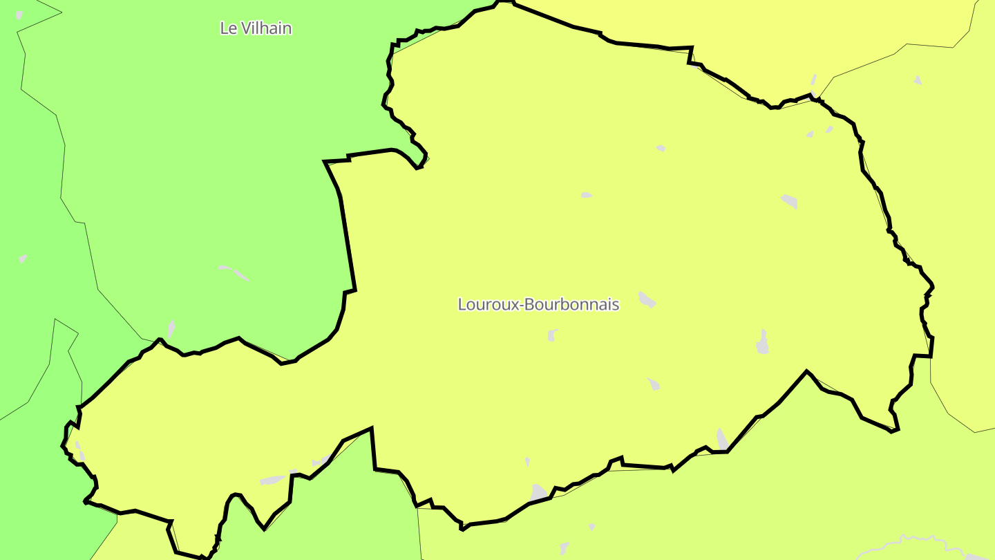 Carte des prix de l'immobilier Louroux-Bourbonnais