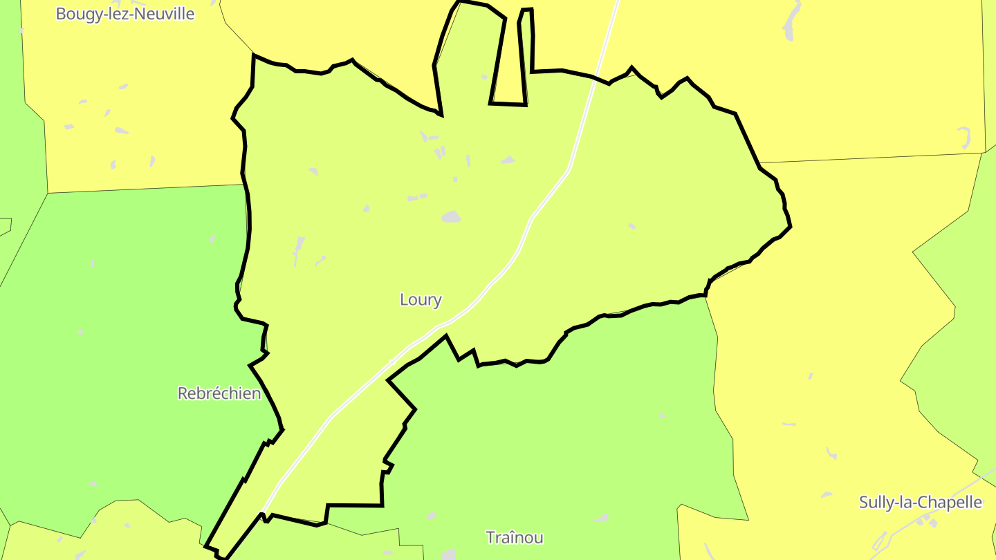 Carte des prix de l'immobilier Loury