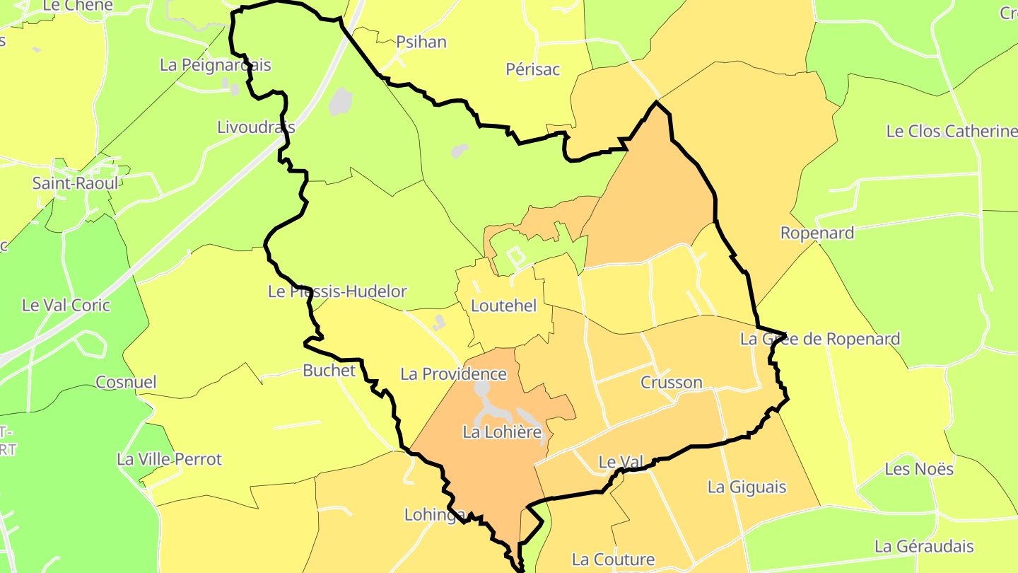 Carte des prix de l'immobilier Loutehel