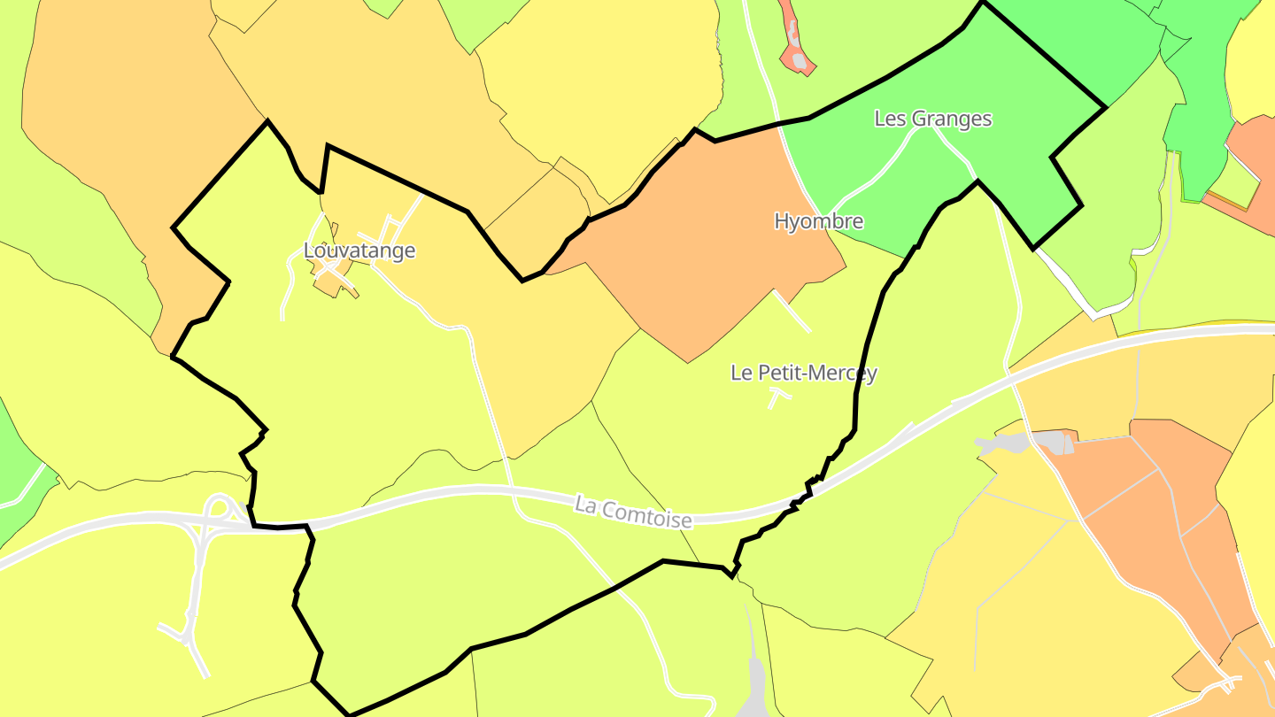 Carte des prix de l'immobilier Louvatange-le-Petit-Mercey