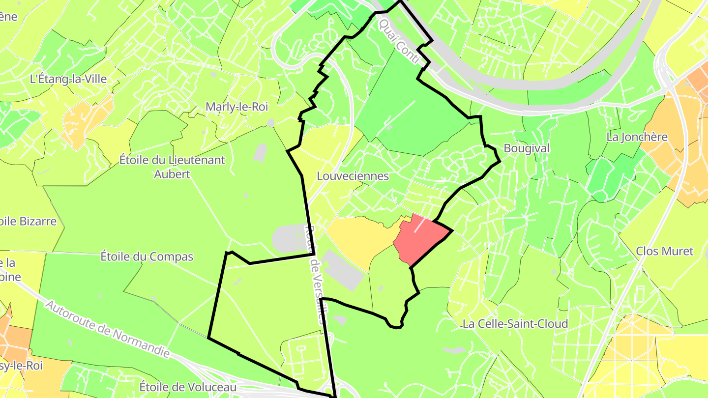 Carte des prix de l'immobilier Louveciennes