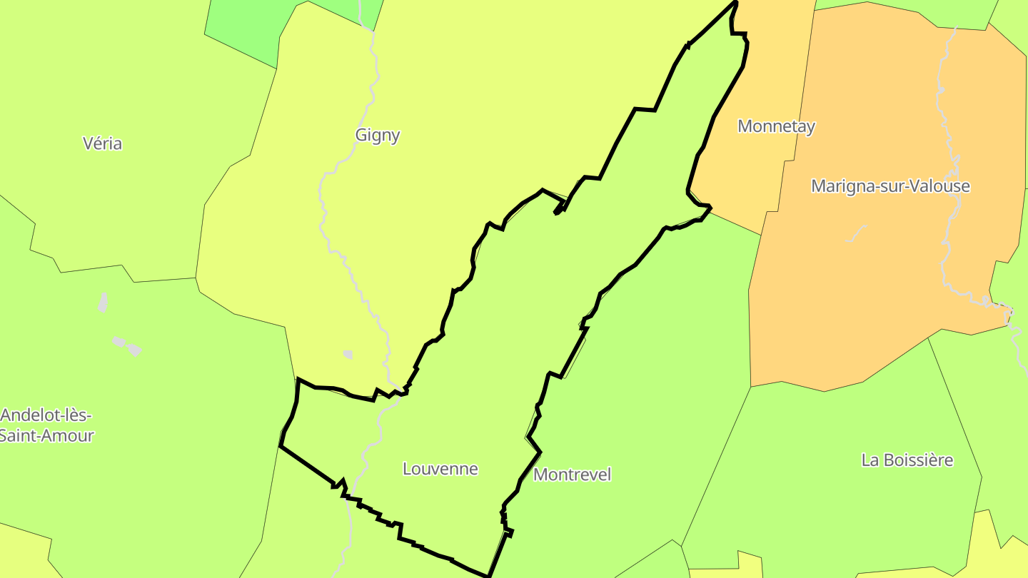 Carte des prix de l'immobilier Louvenne