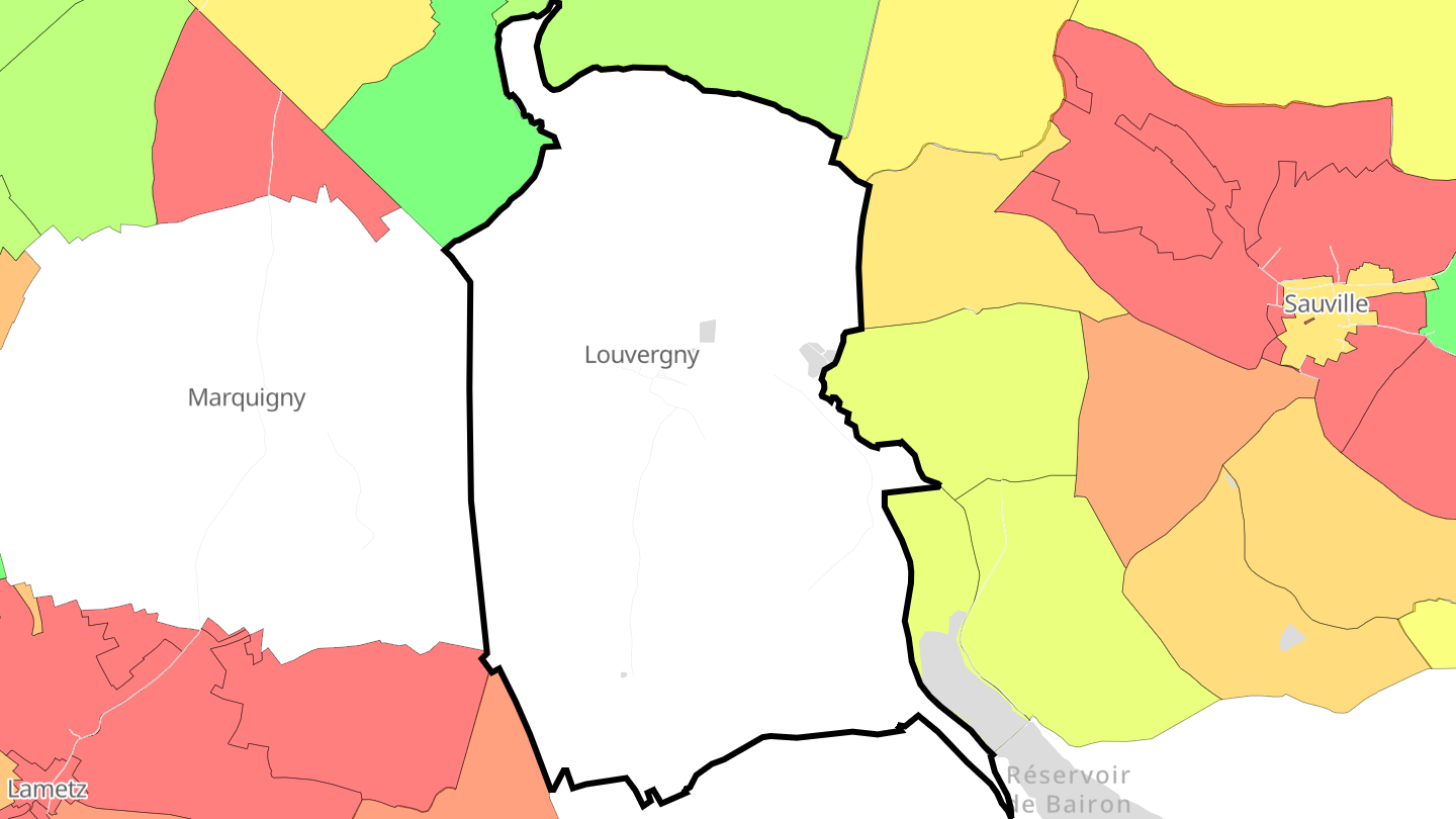 Carte des prix de l'immobilier Louvergny