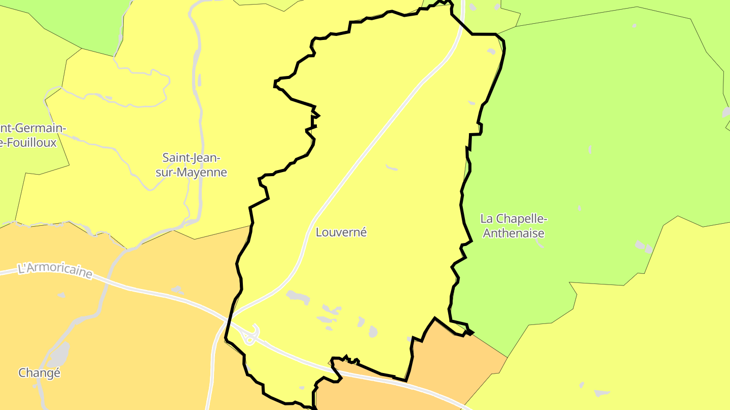 Carte des prix de l'immobilier Louverné
