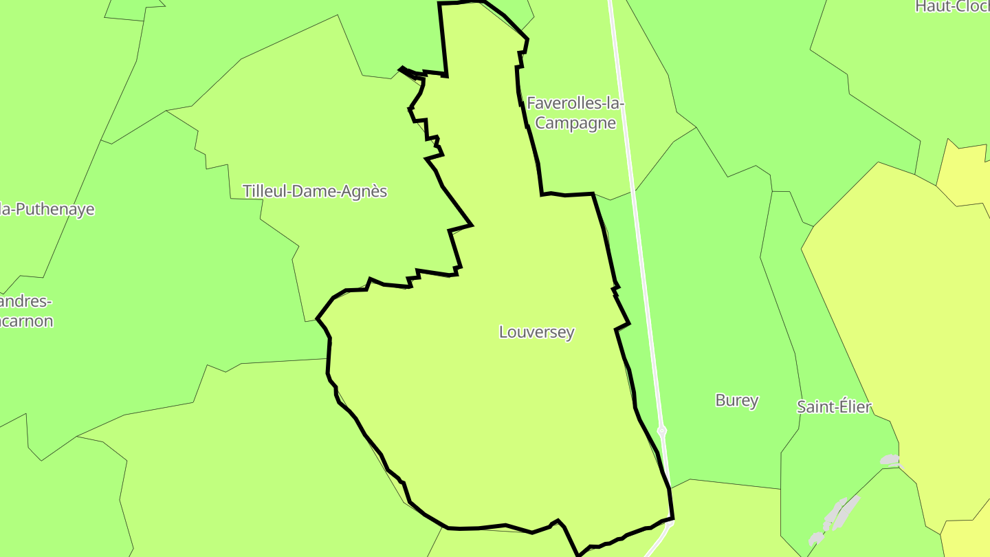 Carte des prix de l'immobilier Louversey