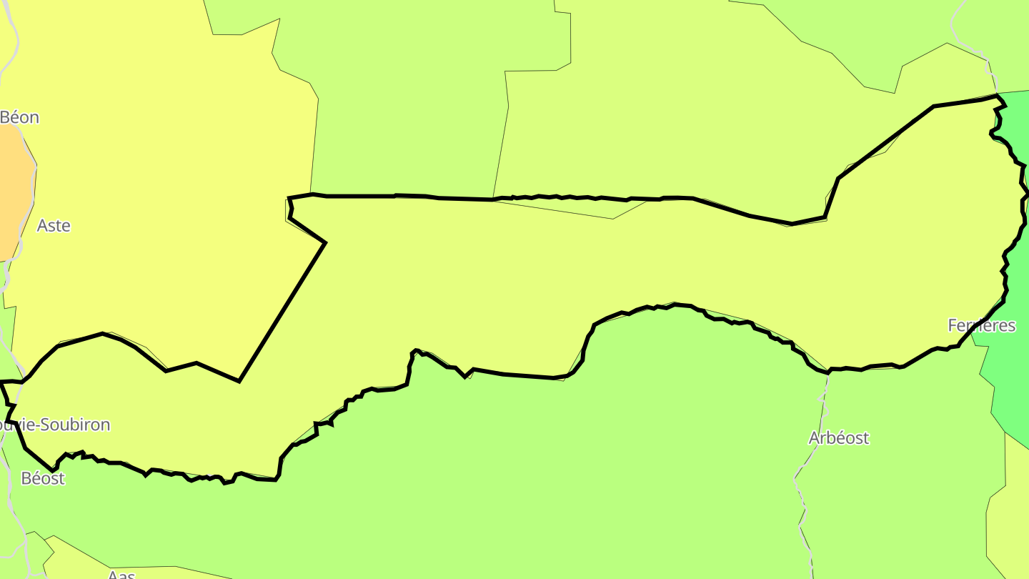 Carte des prix de l'immobilier Louvie-Soubiron