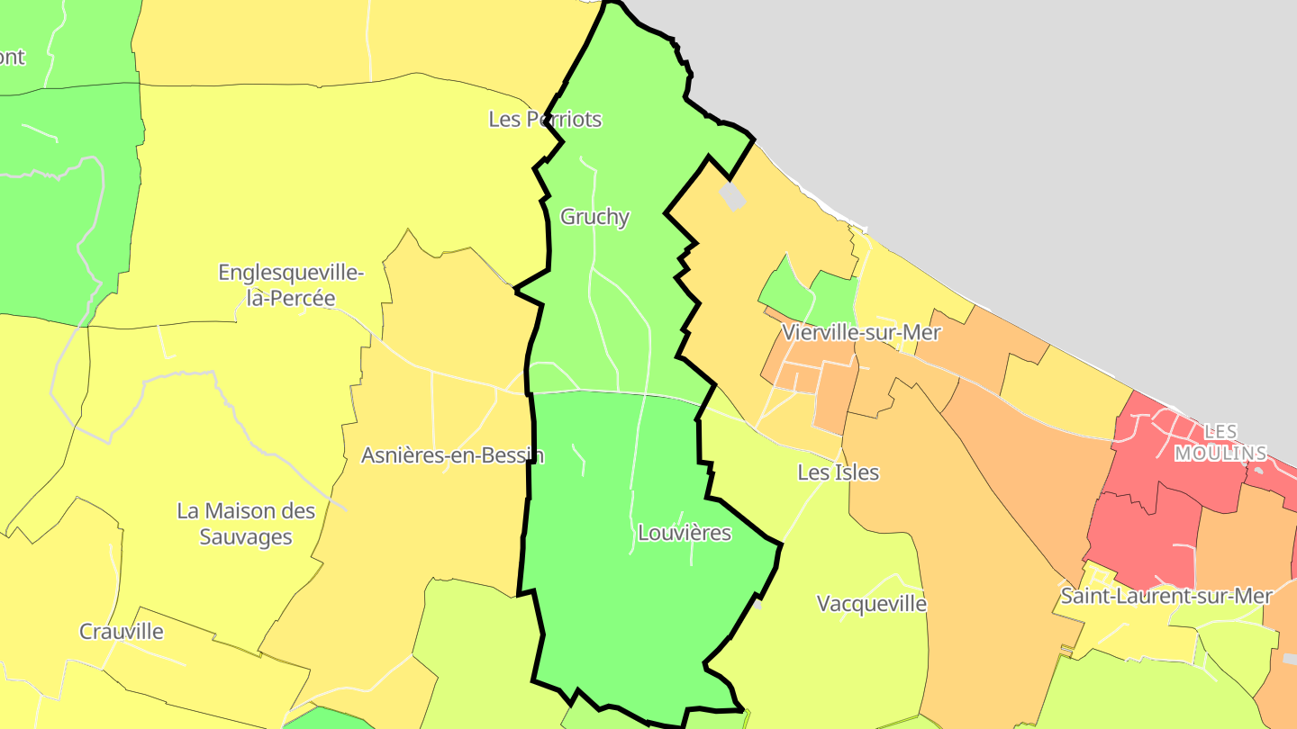 Carte des prix de l'immobilier Louvières