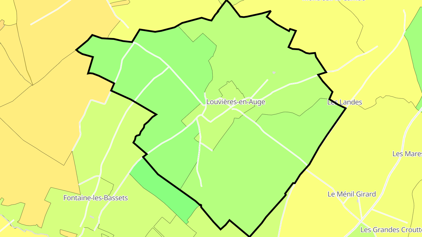 Carte des prix de l'immobilier Louvières-en-Auge